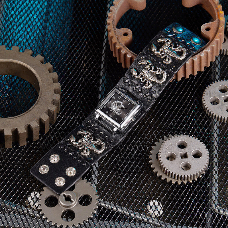 Factory Punk Scorpion Ghost Head Watch Bracelet Belt