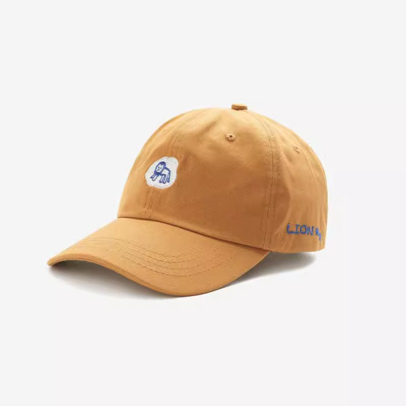 Cute Animal Embroidered Baseball Cap For Women Soft Peaked Cap
