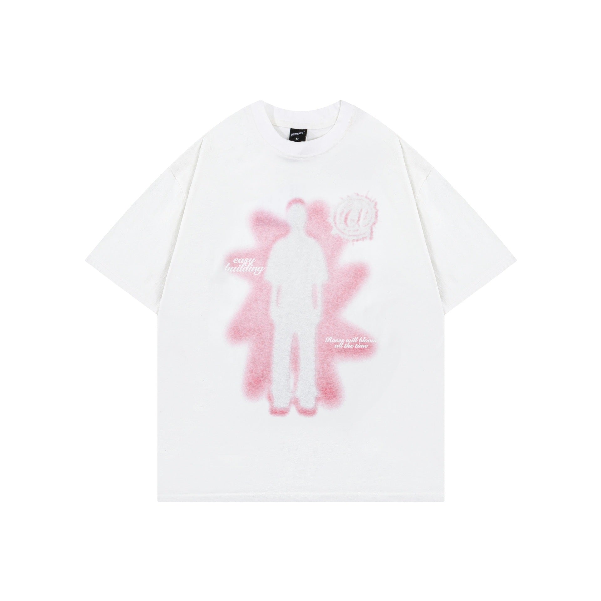 Human Shadow Print Short Sleeve Men Clothing Summer