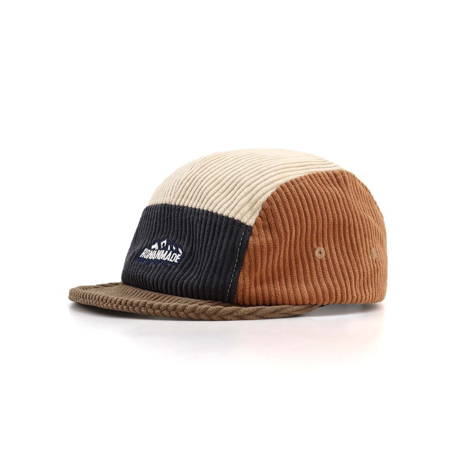 Corduroy Color Matching Five-piece Cap Short Brim Baseball Cap