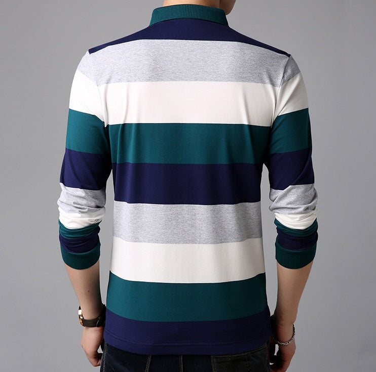 Casual Men's Slim Stripe T-shirt Clothing Tops