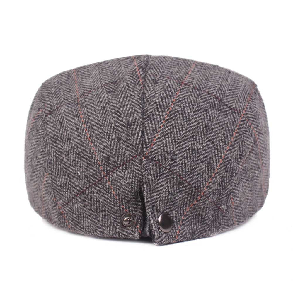 Women'S Check Cap With Warm Peaked Cap
