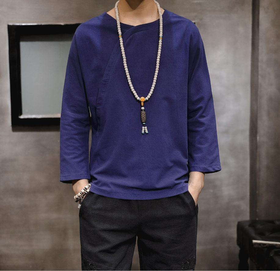 Chinese style long-sleeved T-shirt men's clothing