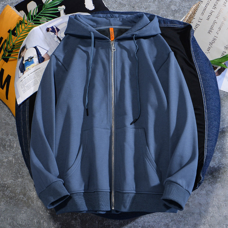 Solid Color Cashmere Cardigan Jacket For Men