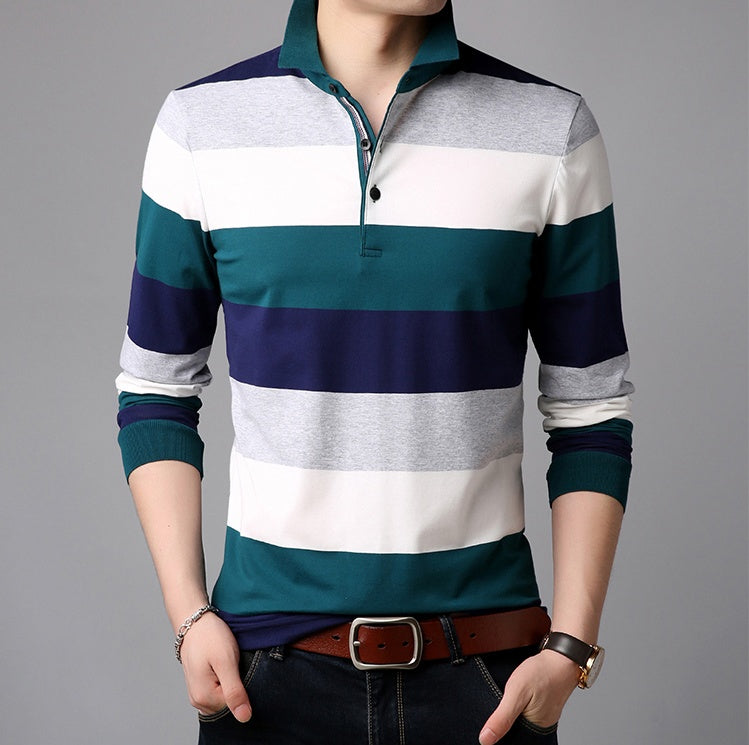 Casual Men's Slim Stripe T-shirt Clothing Tops