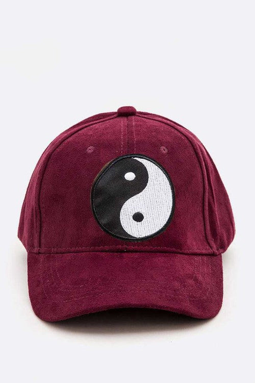 Yin Yang Patch Faux Suede Cap