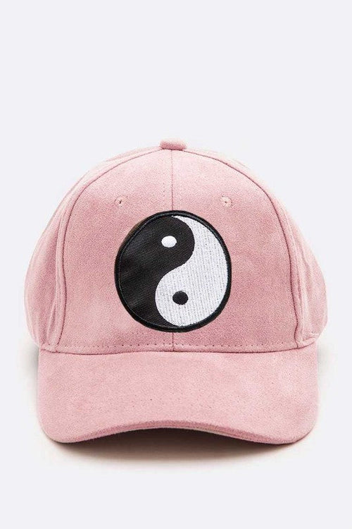Yin Yang Patch Faux Suede Cap