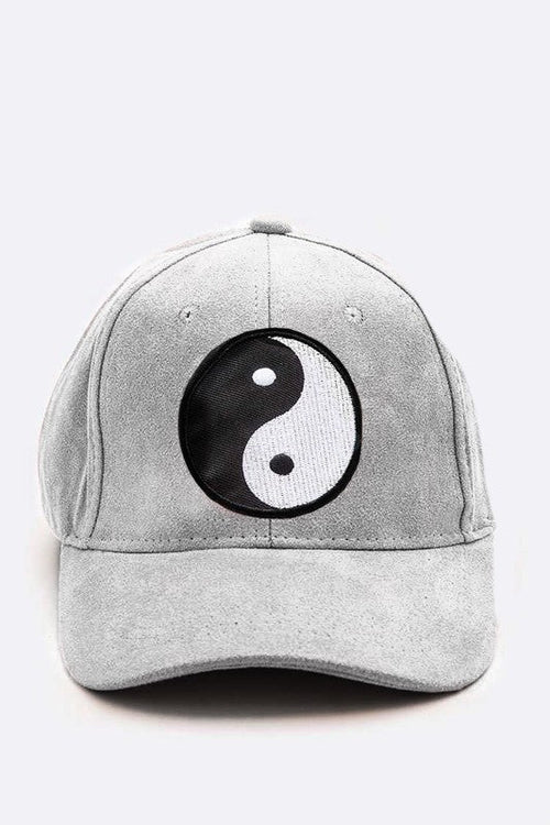 Yin Yang Patch Faux Suede Cap
