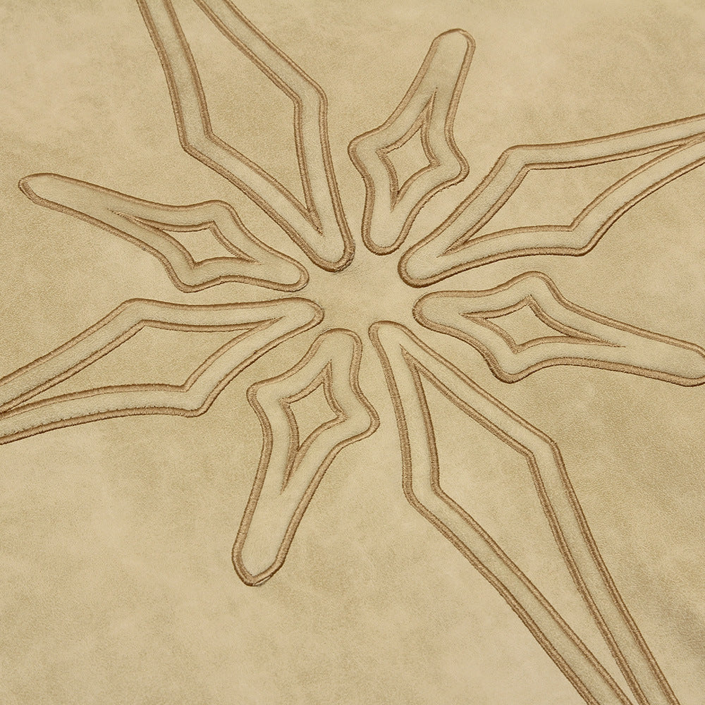 Embroidered PU Leather Jacket For Men