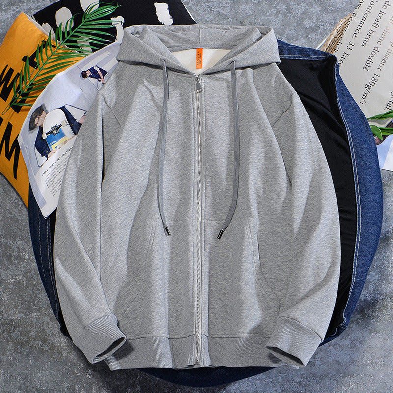 Solid Color Cashmere Cardigan Jacket For Men