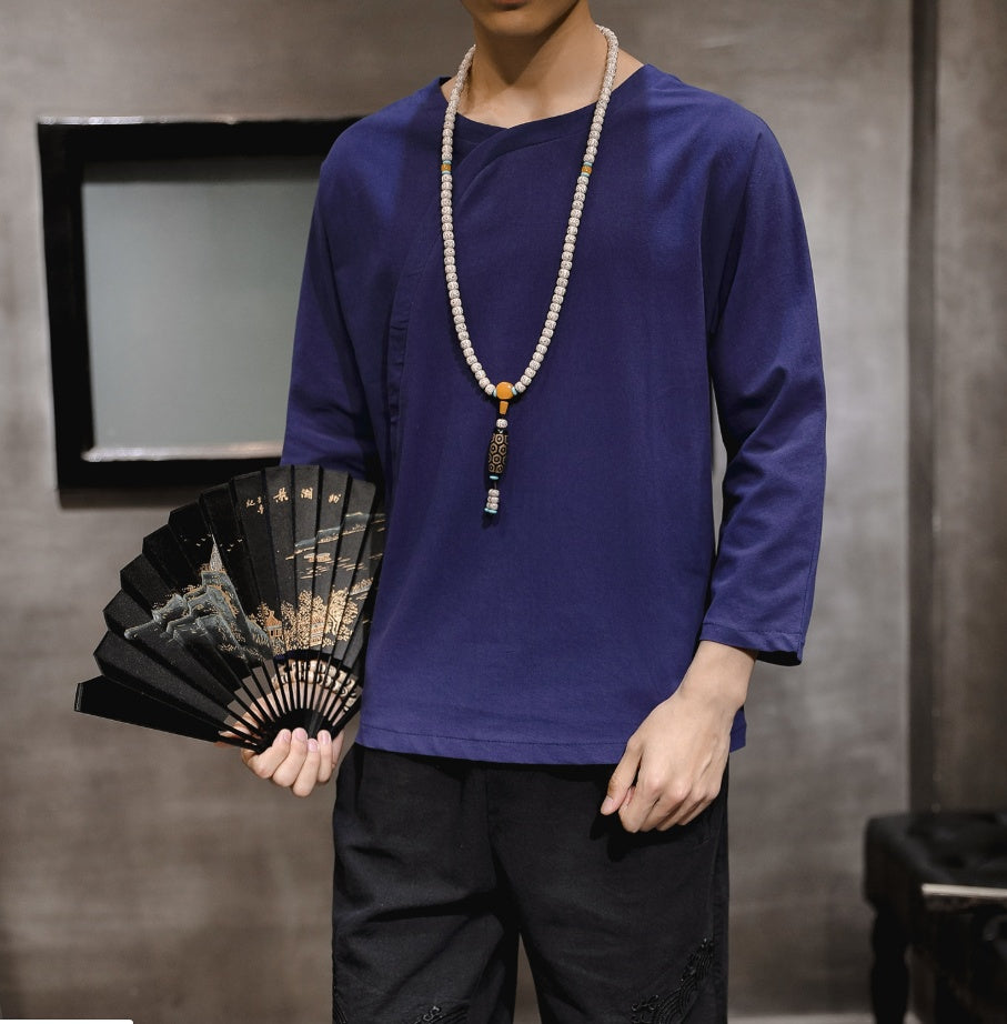 Chinese style long-sleeved T-shirt men's clothing