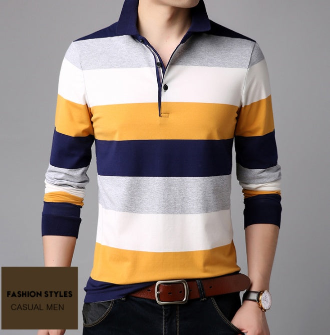 Casual Men's Slim Stripe T-shirt Clothing Tops