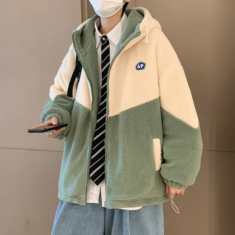 Men's Cashmere Thickened Jacket Cotton Jacket For Young Men