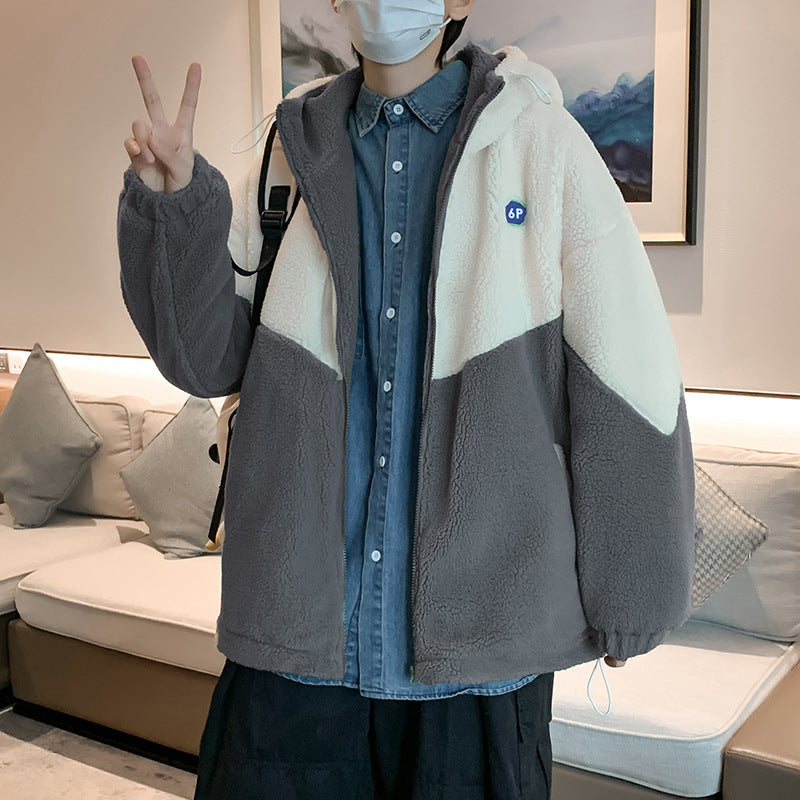 Men's Cashmere Thickened Jacket Cotton Jacket For Young Men