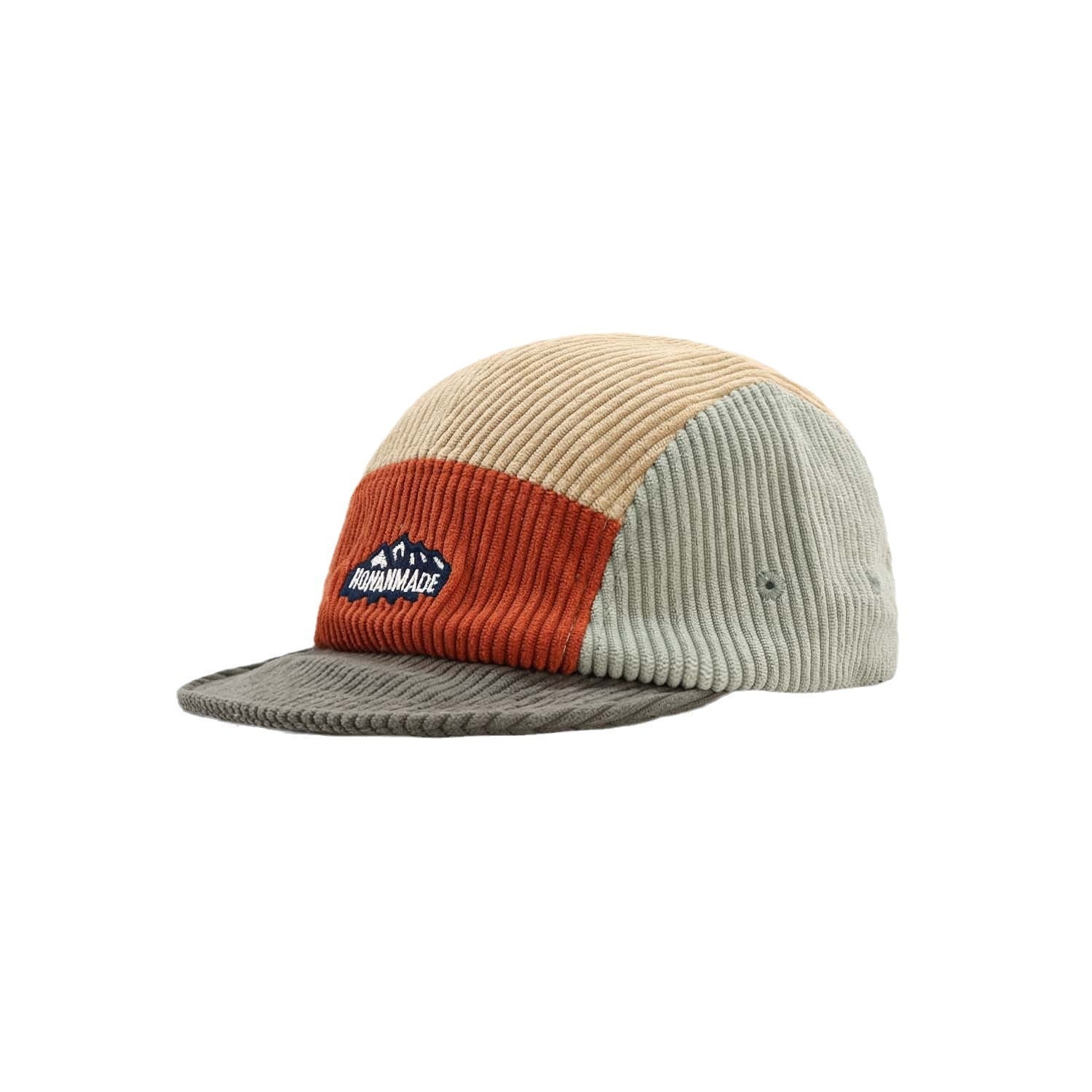 Corduroy Color Matching Five-piece Cap Short Brim Baseball Cap