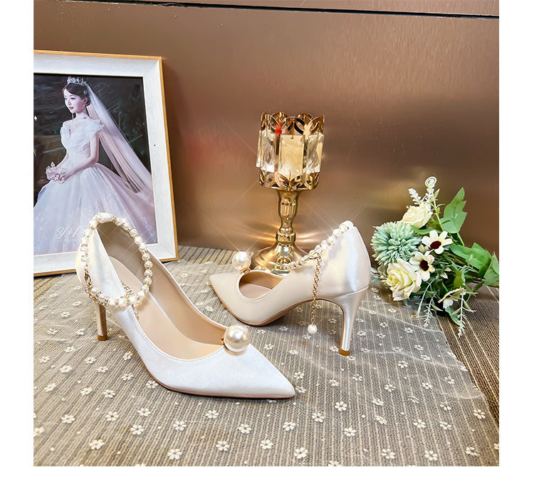 White Red Wedding Shoes Women