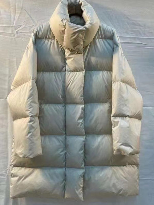 Women's Mid-Length Down Jacket – Ultra Warm with Stand Collar