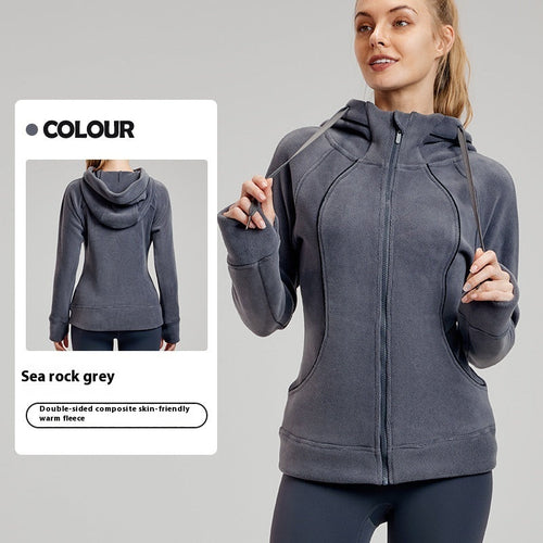 Women's Long Sleeve Yoga Jacket – Lightweight Sportswear with Hidden