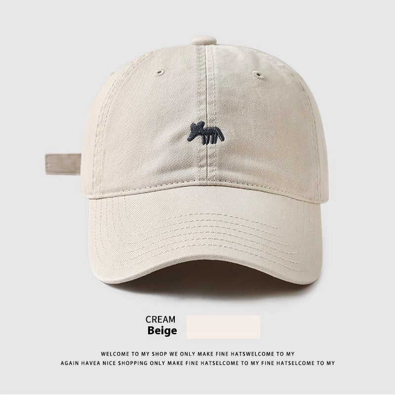 Embroidered Fox Baseball Cap Sports Sun-proof Breathable Peaked Cap