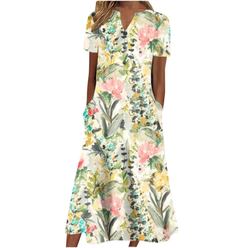 Women’s Summer Midi Dress – Casual, Light & Pocket-Ready
