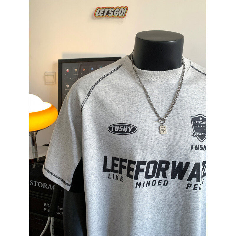 Round Neck Short Sleeve Men Clothing Loose Outdoor Sports T-shirt