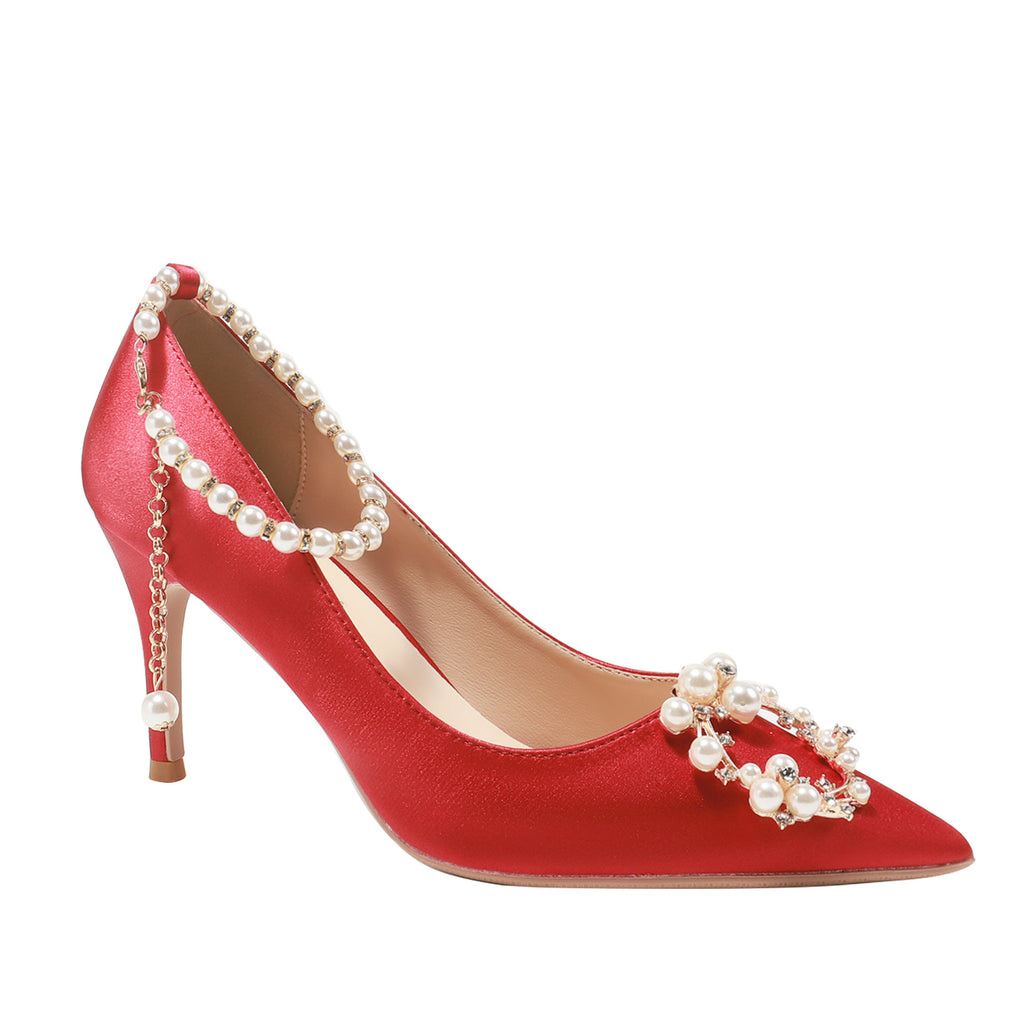 White Red Wedding Shoes Women