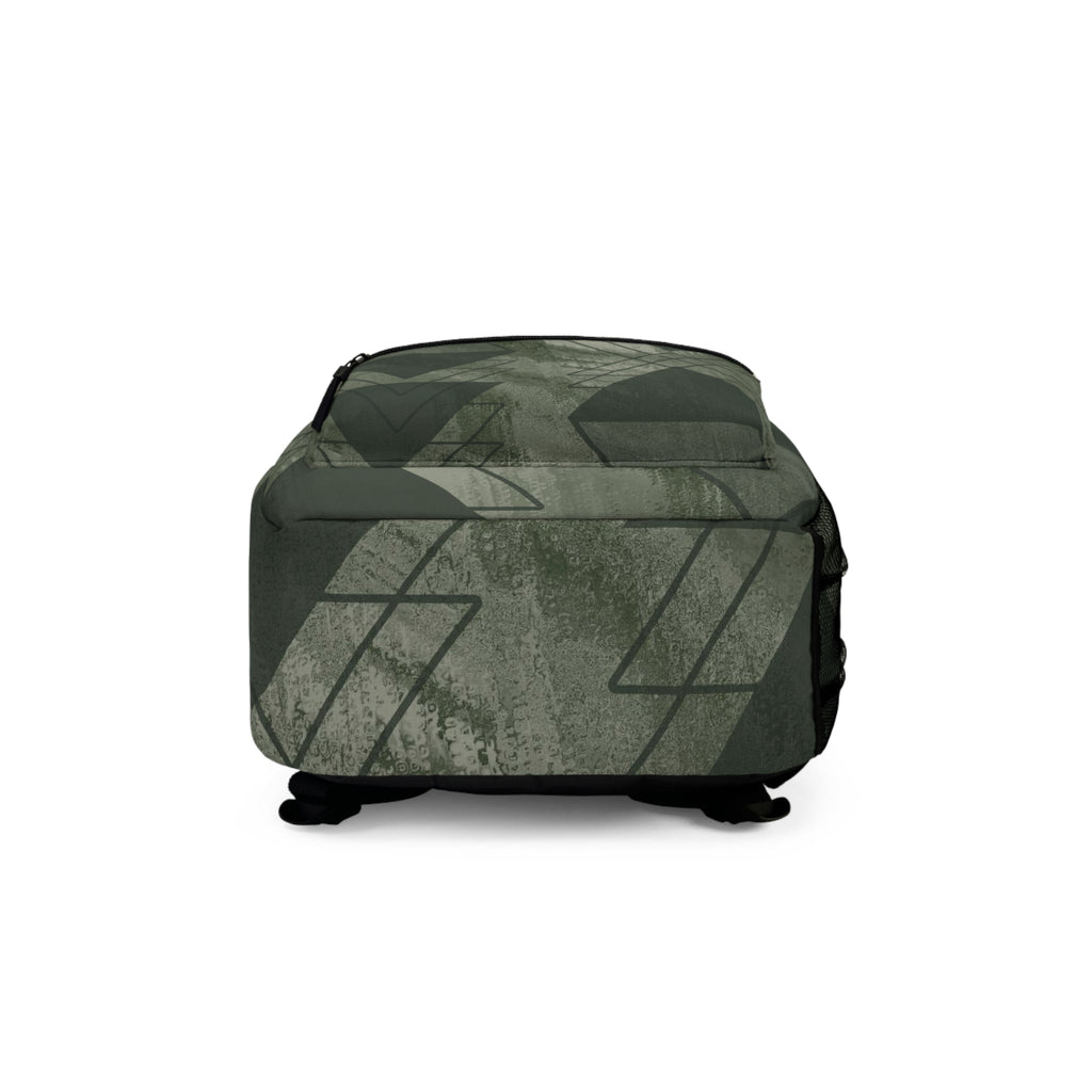 Backpack - Large Water-resistant Bag - Olive Green Triangular