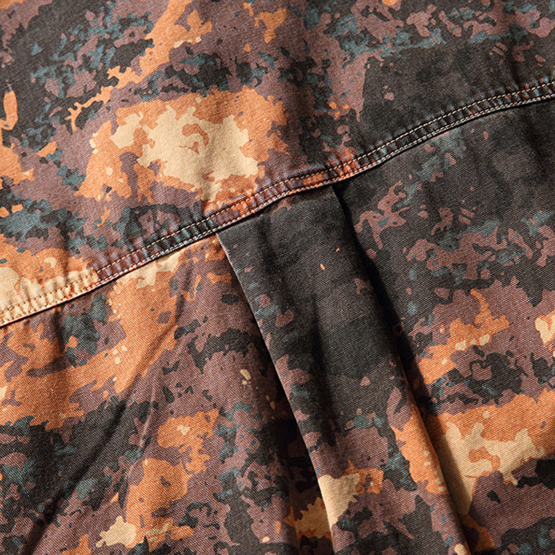 Tie-dye Camouflage Workwear Jacket For Men