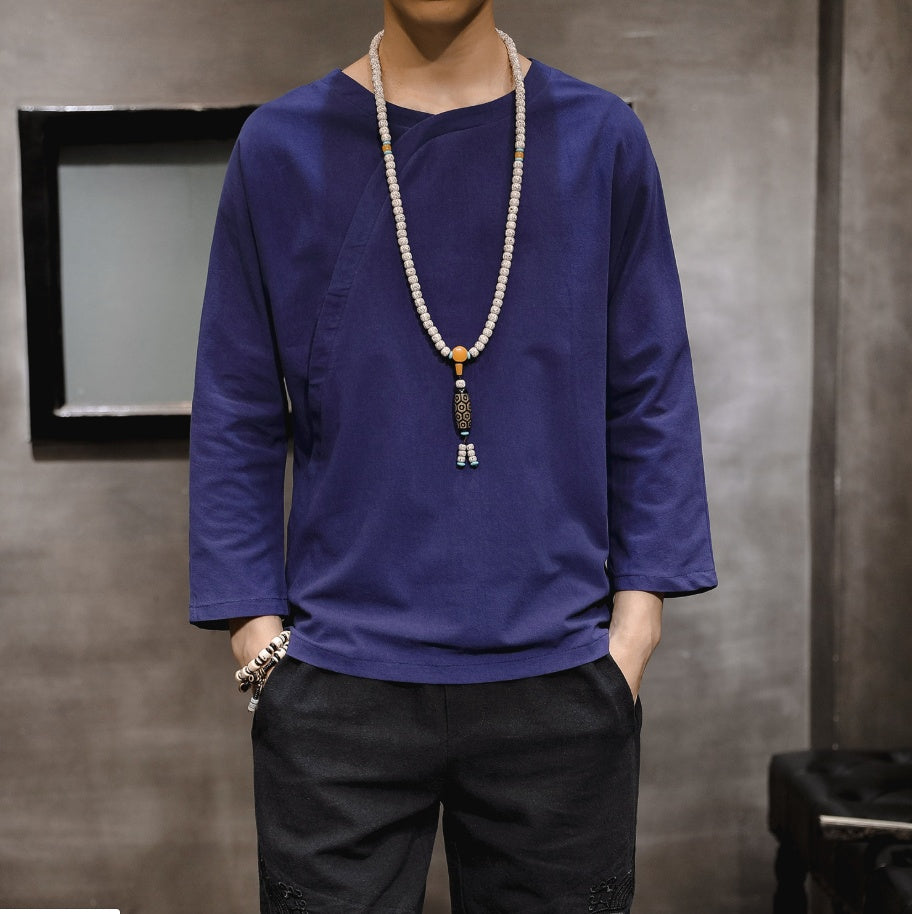 Chinese style long-sleeved T-shirt men's clothing