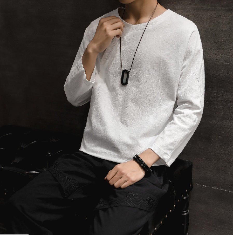 Chinese style long-sleeved T-shirt men's clothing