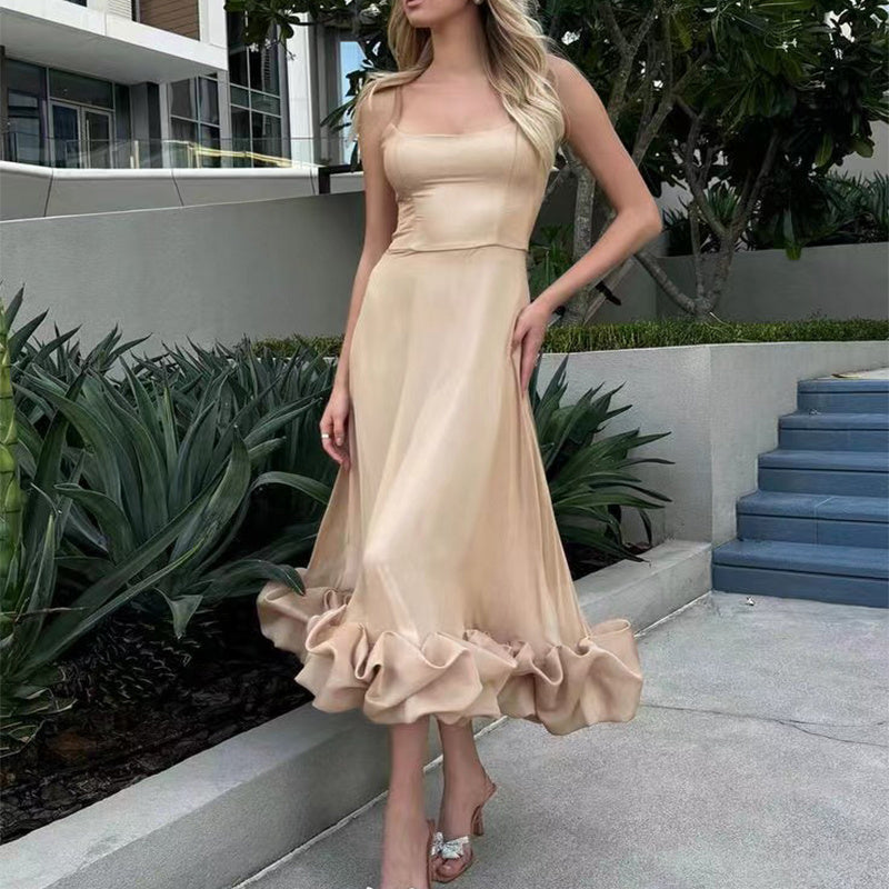 Fashion Suspenders Large Flower Swing Three-dimensional Flower A- Line