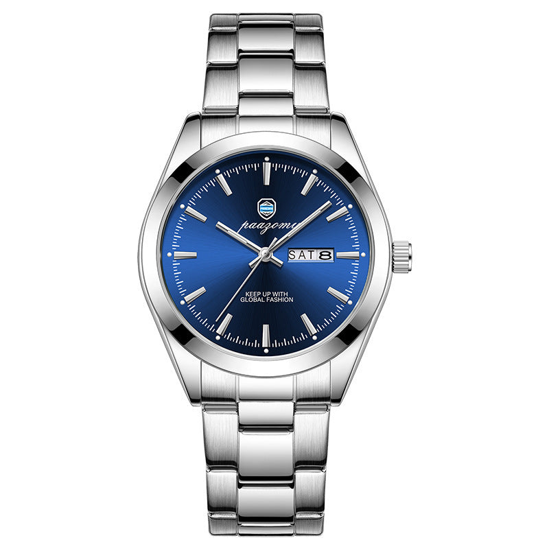 Men's Double Calendar Luminous Quartz Watch