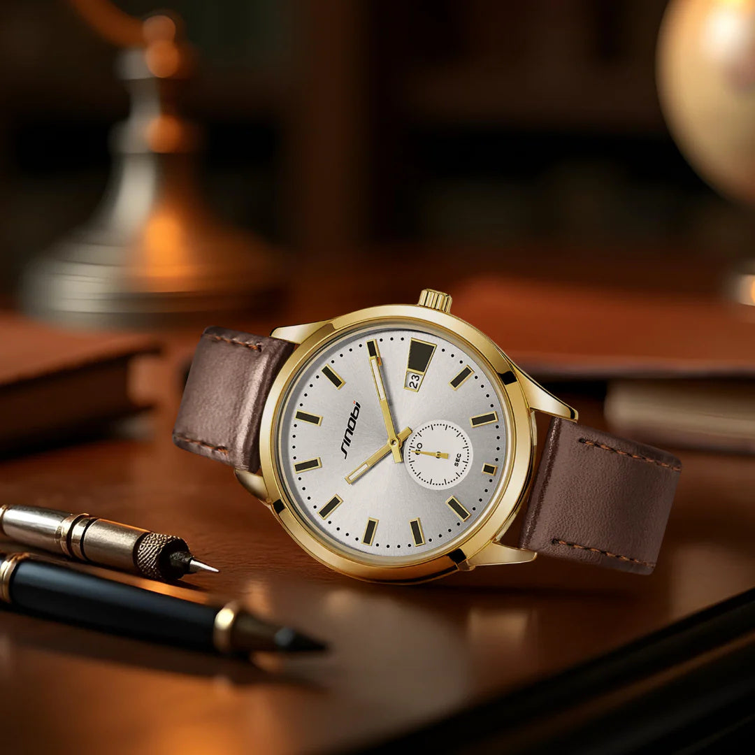 Casual Leather Belt Business Men's Quartz Watch