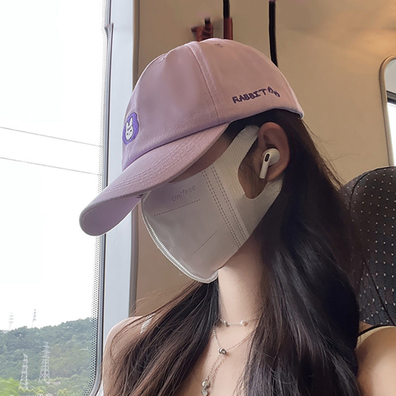 Cute Animal Embroidered Baseball Cap For Women Soft Peaked Cap