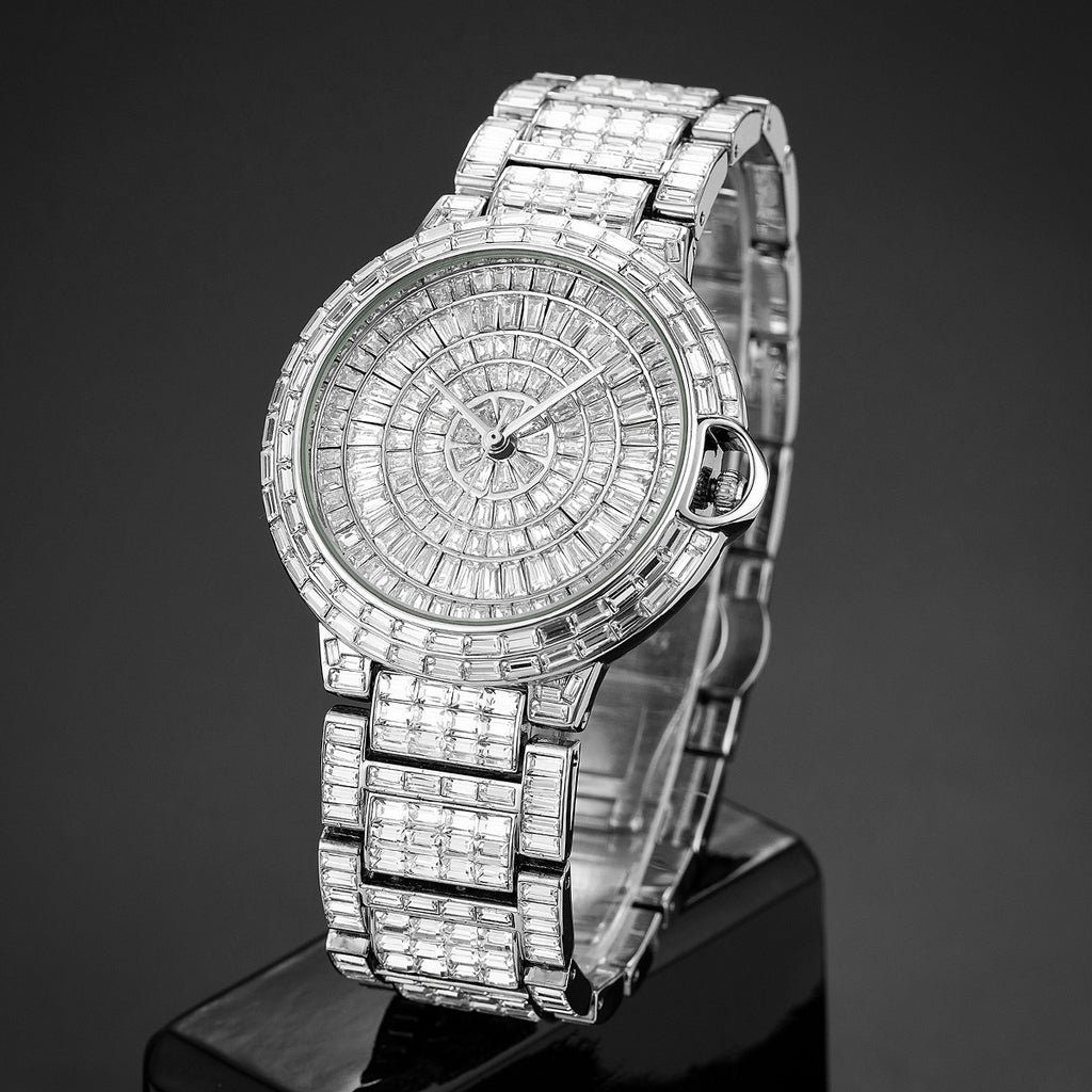 Fashion Full Square Diamond Hip Hop Full Diamond Men's Watch