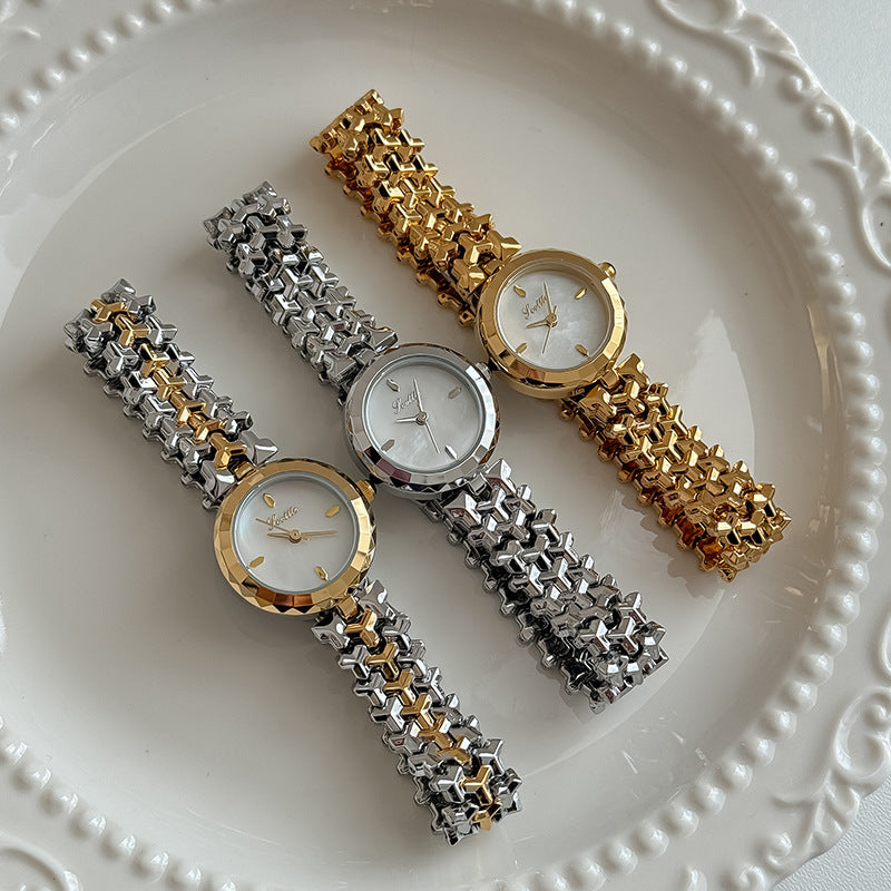 Middle Ancient Dial Diamond Women's Quartz Watch