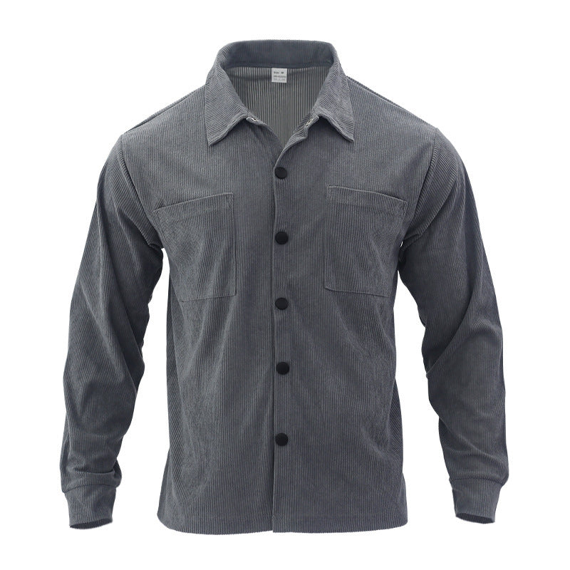 Corduroy Single-breasted Slim Jacket For Men