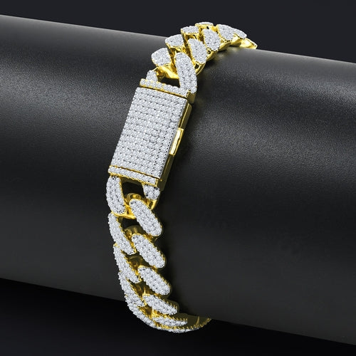 JAZRIC 12MM BRASS ICED OUT BRACELET | 963782