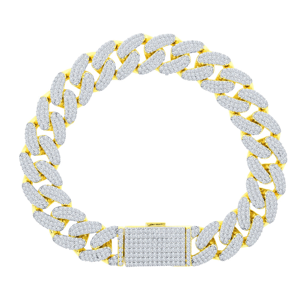 JAZRIC 12MM BRASS ICED OUT BRACELET | 963782
