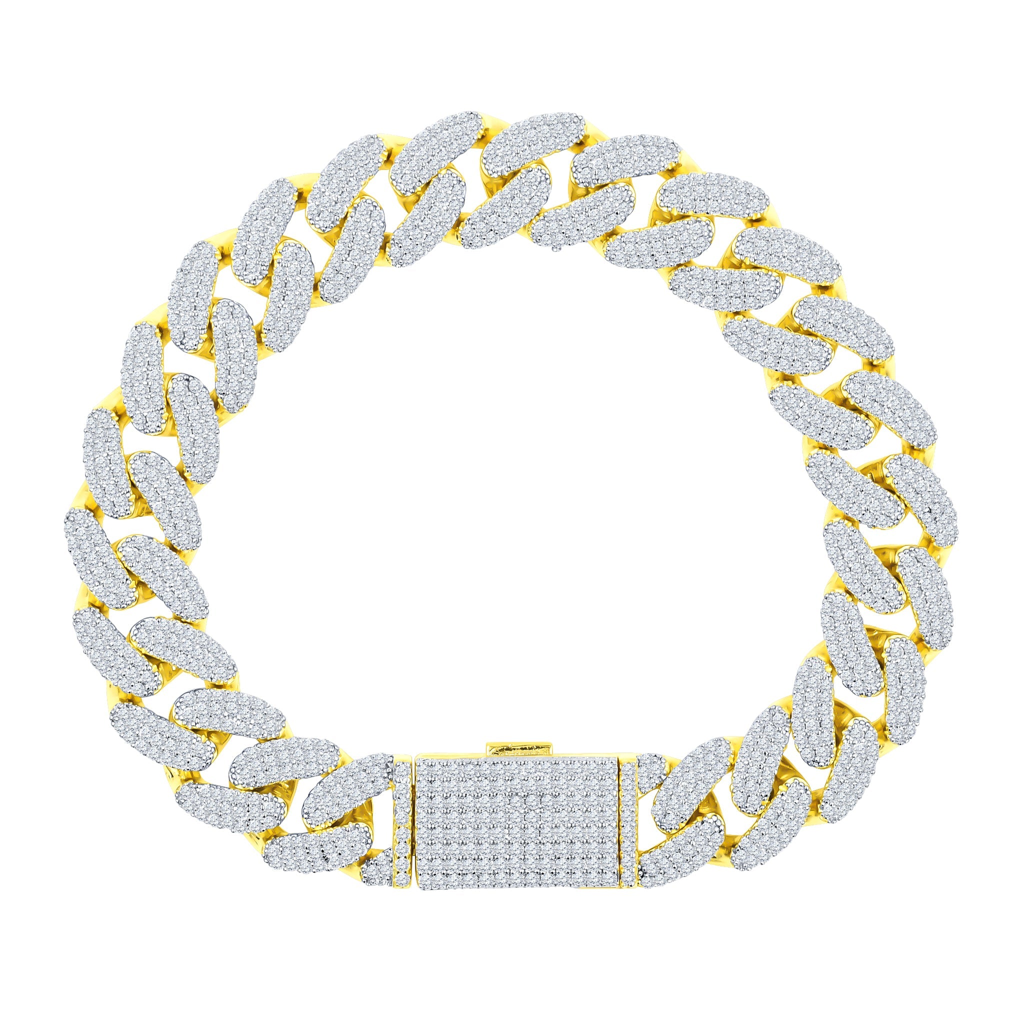 JAZRIC 12MM BRASS ICED OUT BRACELET | 963782