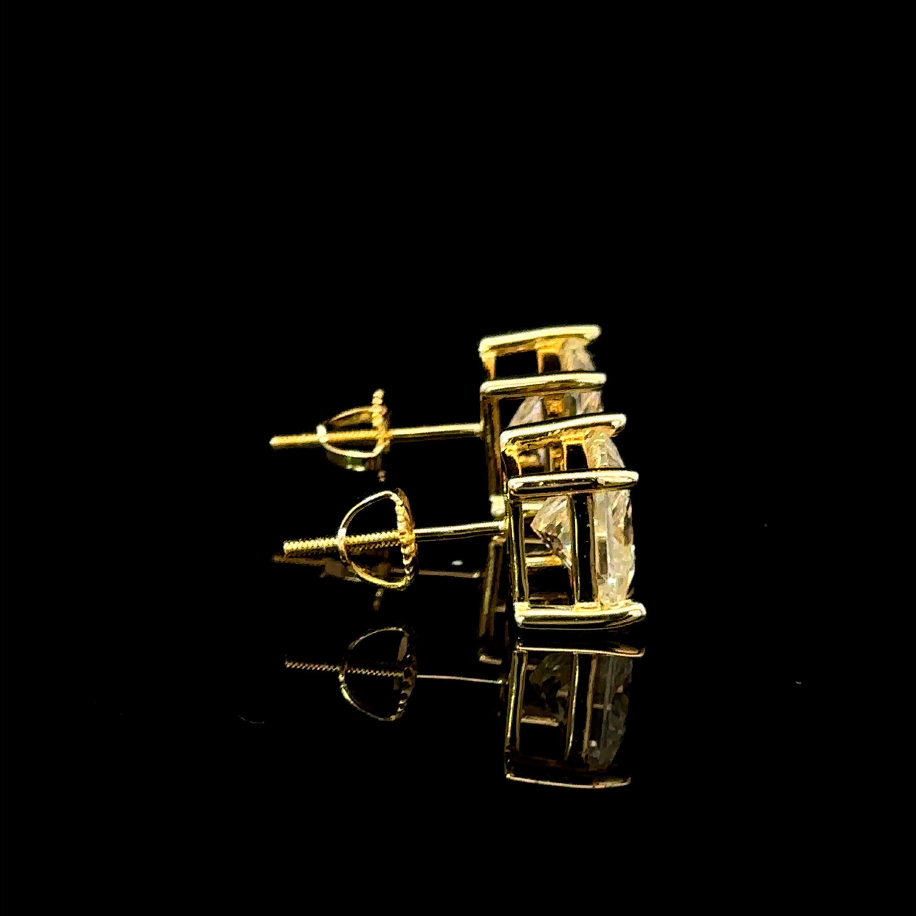 995292 | 925 Moissanite 2CTW Gold Earrings