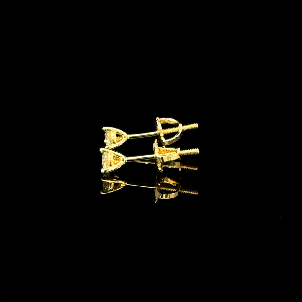 998252 | 925 Moissanite 0.25CTW Gold 3-Prong Earrings