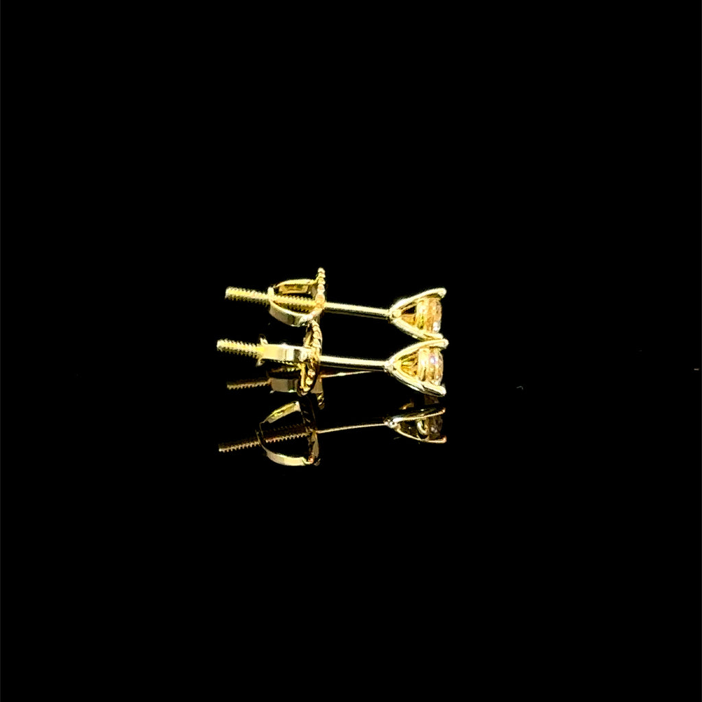 998252 | 925 Moissanite 0.25CTW Gold 3-Prong Earrings