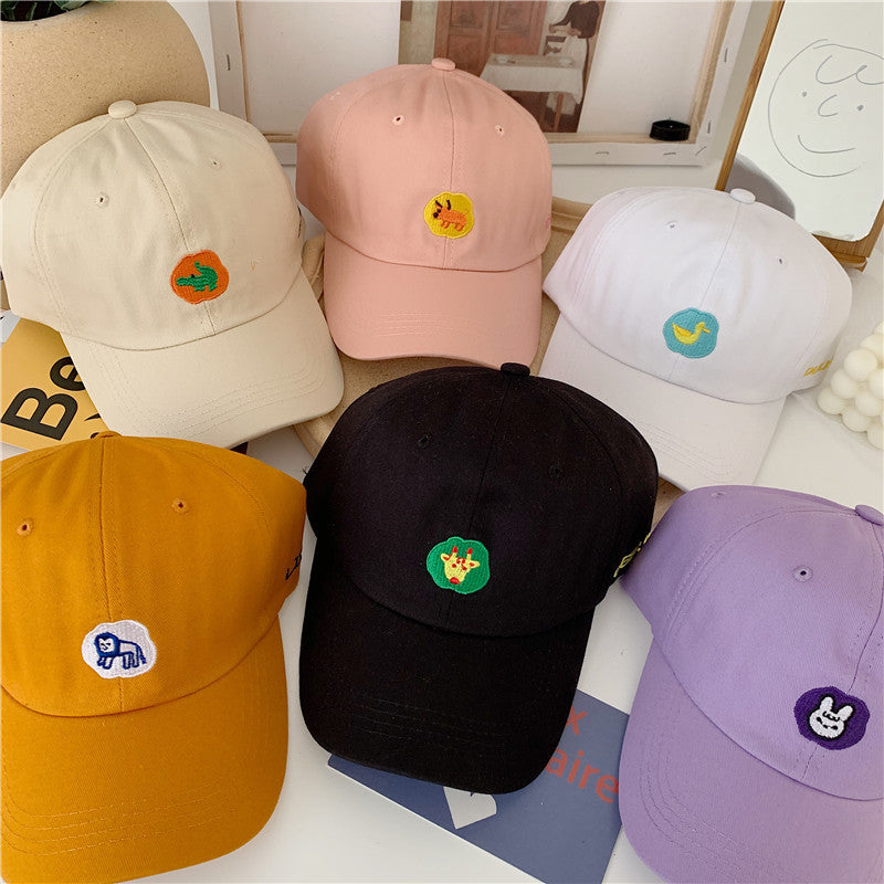 Cute Animal Embroidered Baseball Cap For Women Soft Peaked Cap