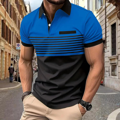 Casual Striped Shirt With Chest Pocket Men Clothing