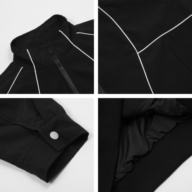 Vintage Stand Collar Jacket For Men Loose Casual Jacket