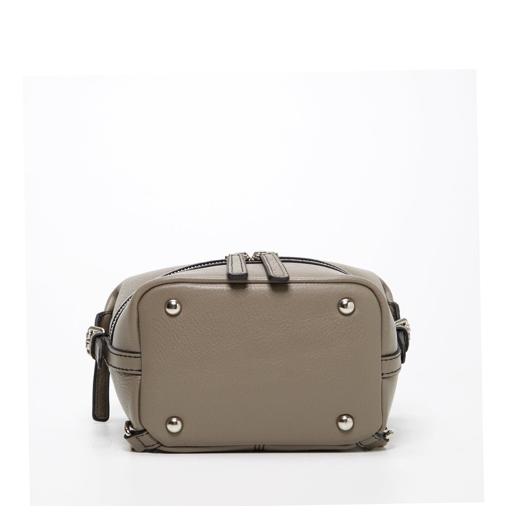 Gray Leather Backpack Purse for Women Convertible Crossbody Bag Medium