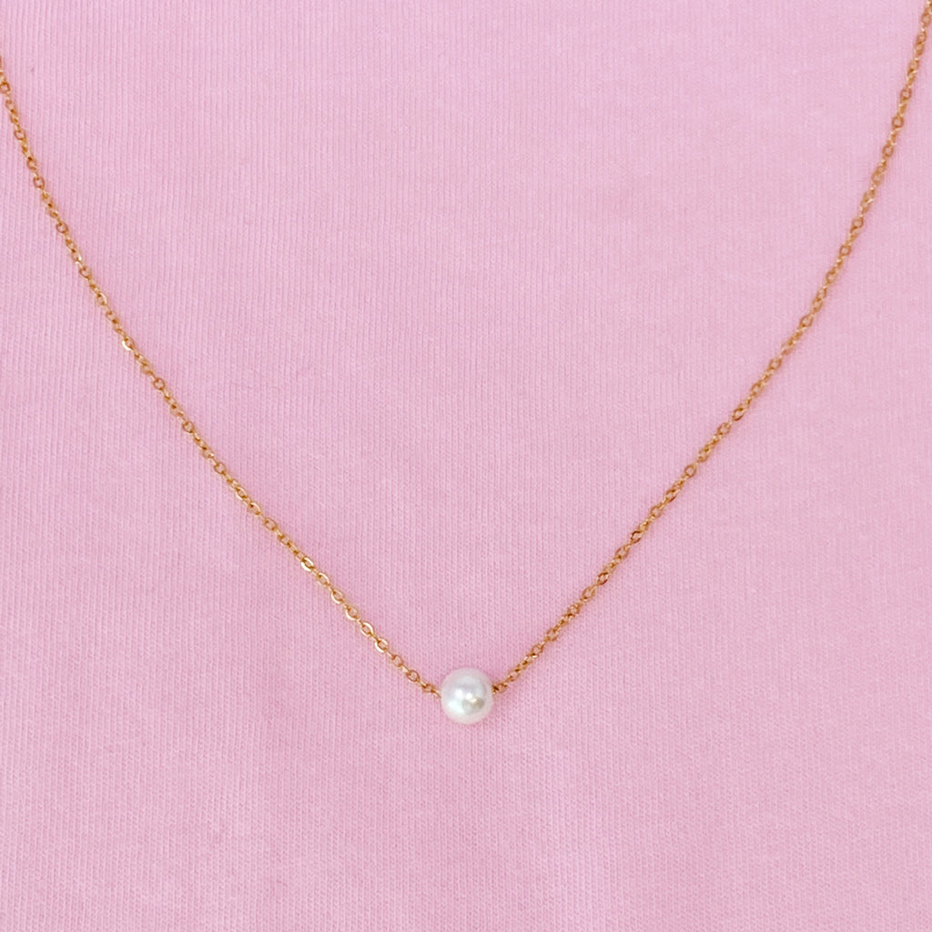 Dainty Single Pearl Necklace