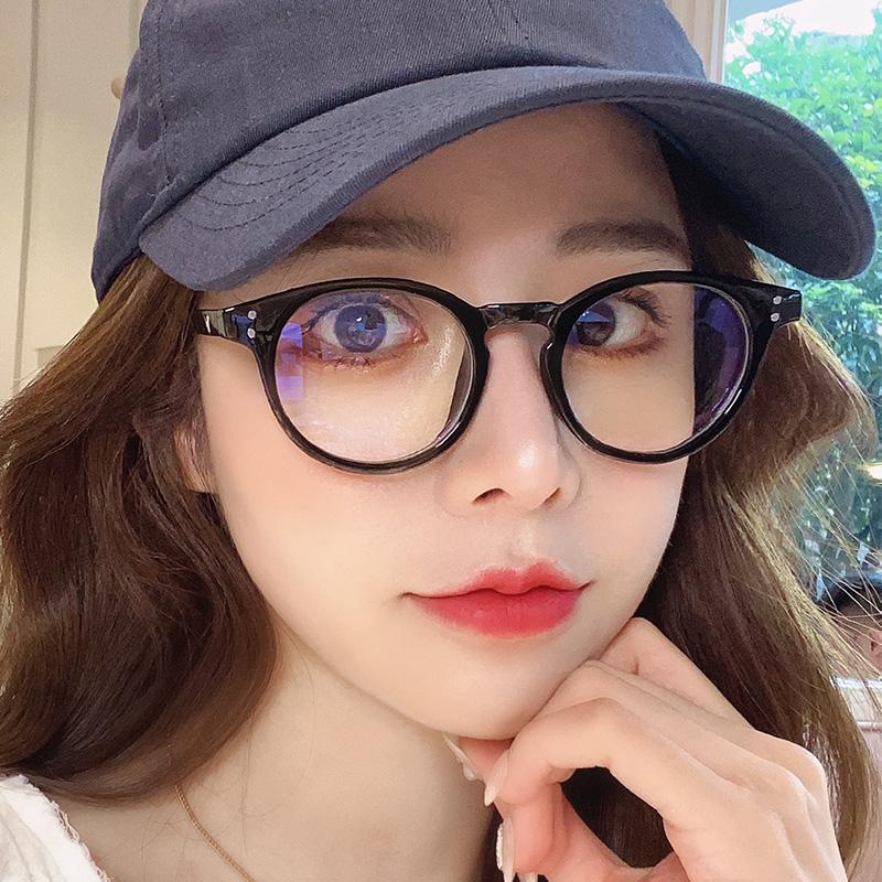 EP Big frame round glasses frame web celebrity anti blue light glasses