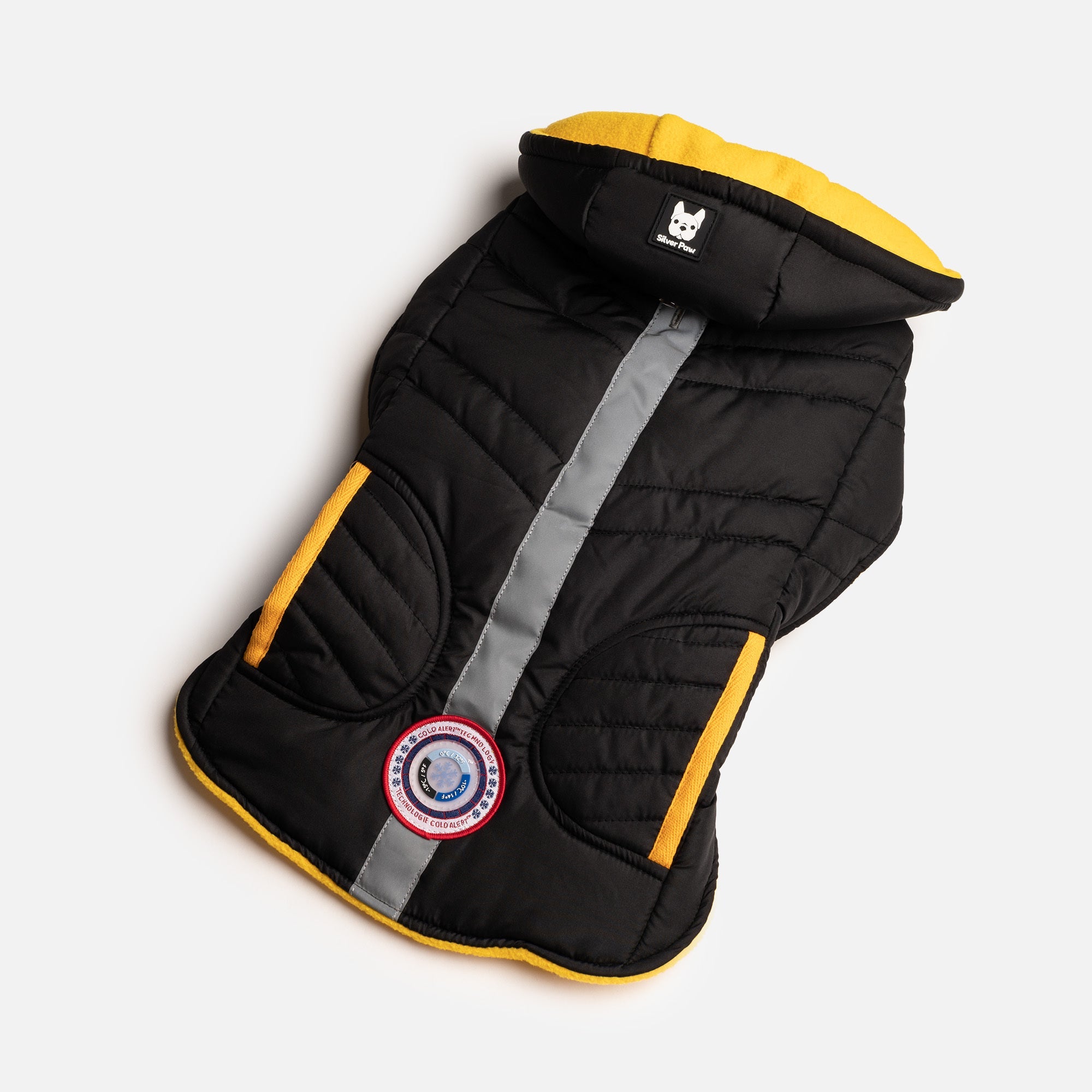 🖤 Jackson Dog Jacket – Black Water-Resistant Coat with Cold Alert™ &